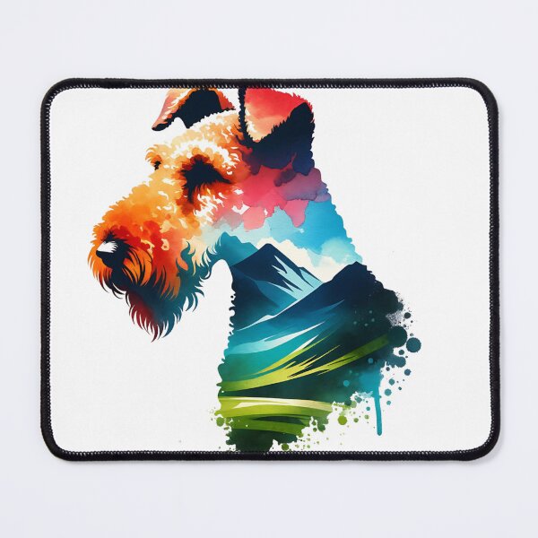 Item preview, Watercolor Airedale Terrier Mountain Silhouette designed and sold by TheAnimalZ00.