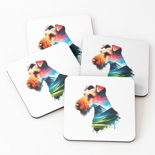 Item preview, Watercolor Airedale Terrier Mountain Silhouette designed and sold by TheAnimalZ00.