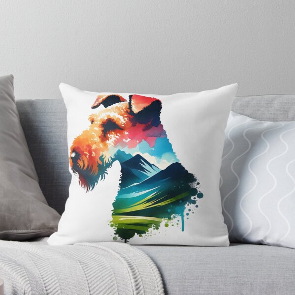 Item preview, Watercolor Airedale Terrier Mountain Silhouette designed and sold by TheAnimalZ00.