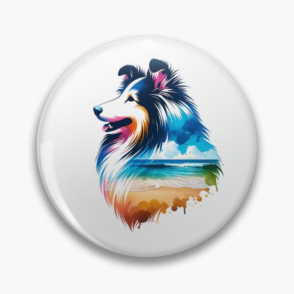 Item preview, Watercolor Shetland Sheepdog Beach Silhouette designed and sold by TheAnimalZ00.