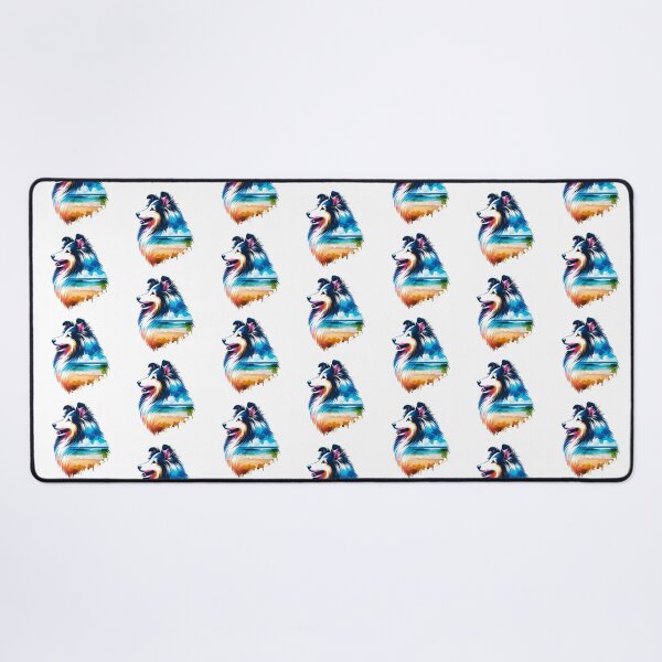 Item preview, Watercolor Shetland Sheepdog Beach Silhouette designed and sold by TheAnimalZ00.