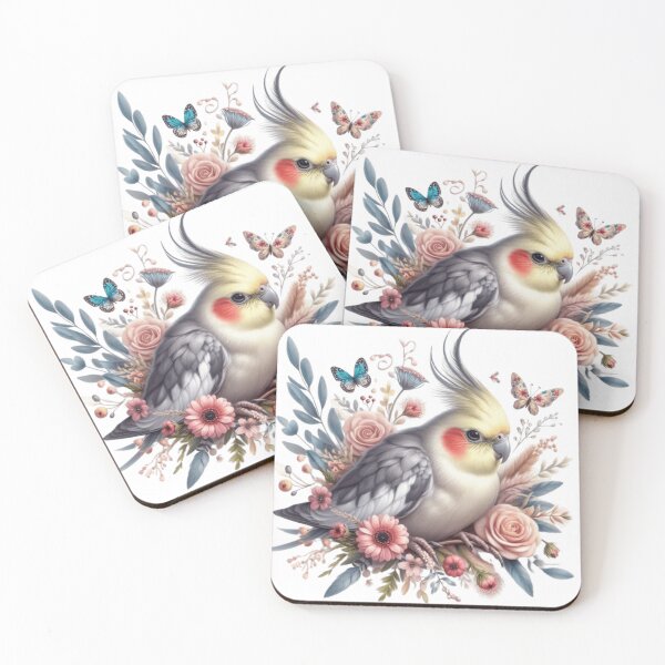 Item preview, Floral Cockatiel  designed and sold by Maddiisbirds.