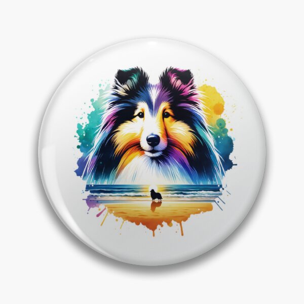 Item preview, Watercolor Shetland Sheepdog Beach Silhouette designed and sold by TheAnimalZ00.