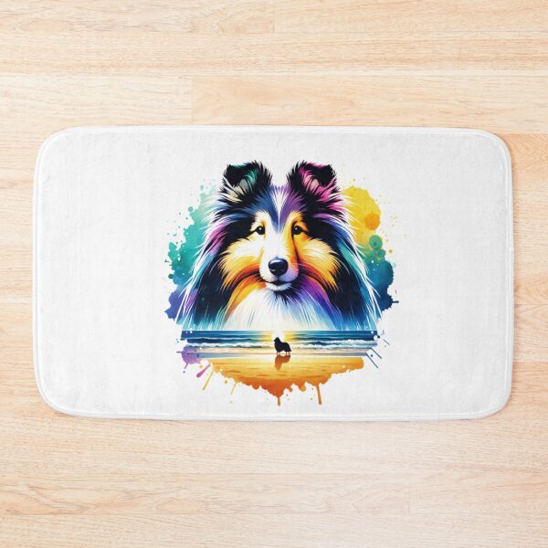 Item preview, Watercolor Shetland Sheepdog Beach Silhouette designed and sold by TheAnimalZ00.