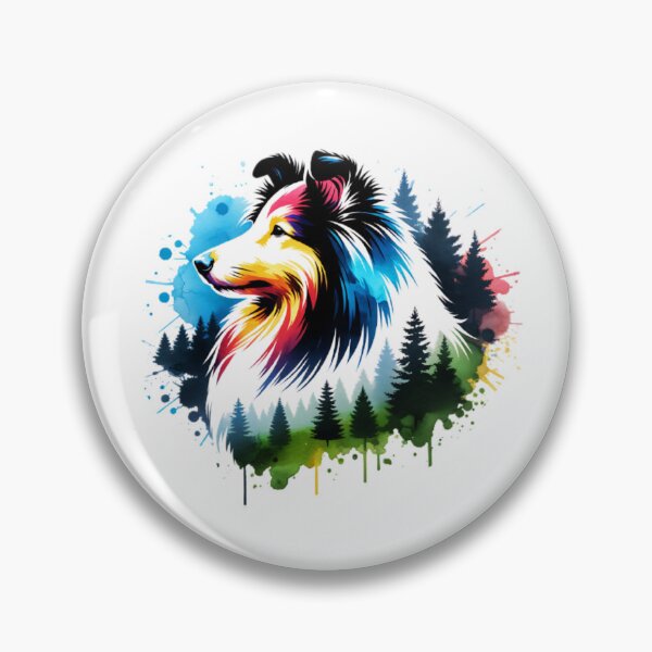 Item preview, Watercolor Shetland Sheepdog Forest Silhouette designed and sold by TheAnimalZ00.