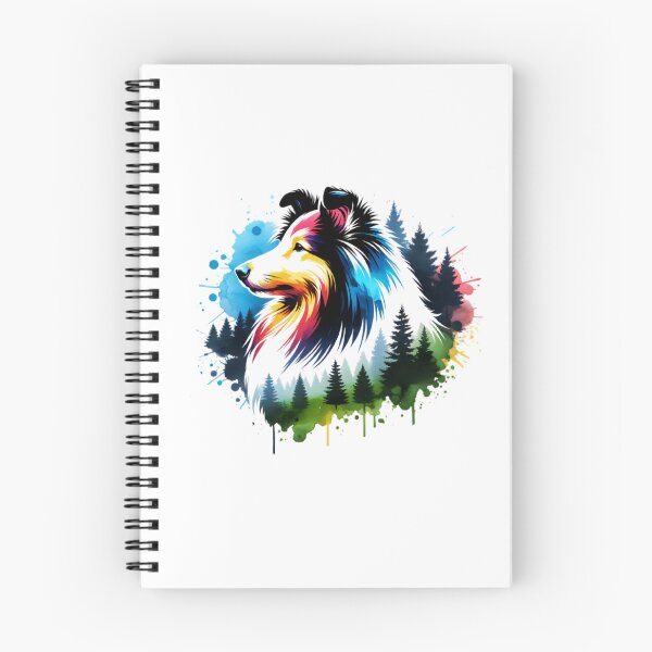 Item preview, Watercolor Shetland Sheepdog Forest Silhouette designed and sold by TheAnimalZ00.