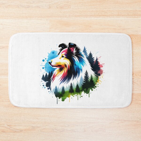 Item preview, Watercolor Shetland Sheepdog Forest Silhouette designed and sold by TheAnimalZ00.
