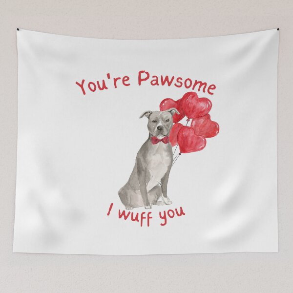Item preview, Pawsome Dog My Valentine - Amercian Staffordshire  designed and sold by beastieboutique.