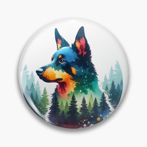Item preview, Watercolor Australian Kelpie Forest Silhouette designed and sold by TheAnimalZ00.