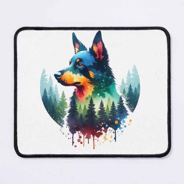 Item preview, Watercolor Australian Kelpie Forest Silhouette designed and sold by TheAnimalZ00.