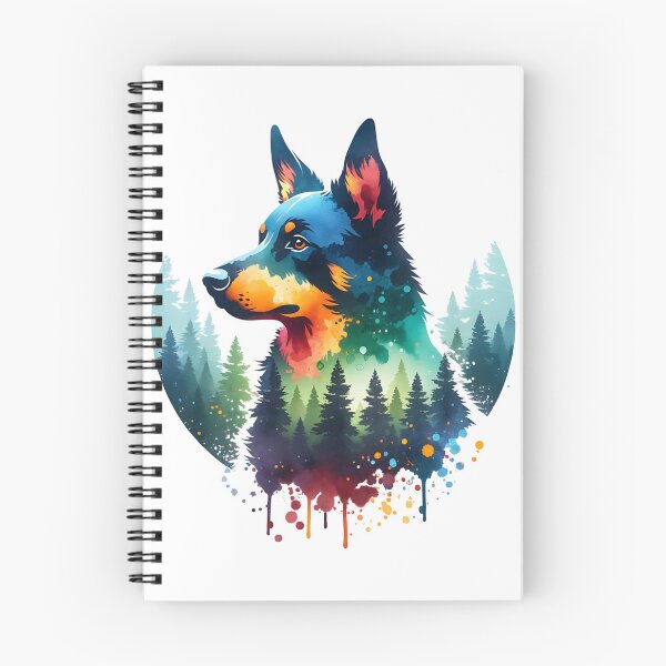 Item preview, Watercolor Australian Kelpie Forest Silhouette designed and sold by TheAnimalZ00.