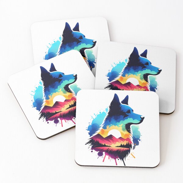 Item preview, Watercolor Australian Kelpie Mountain Silhouette designed and sold by TheAnimalZ00.