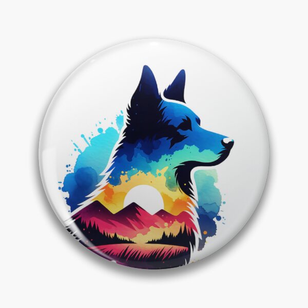 Item preview, Watercolor Australian Kelpie Mountain Silhouette designed and sold by TheAnimalZ00.