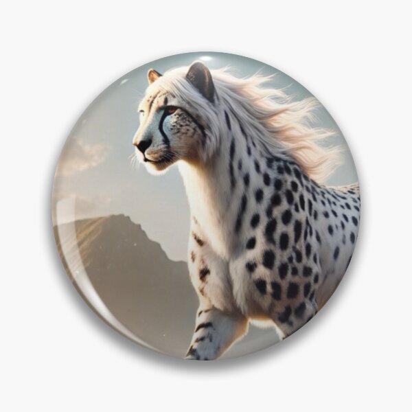 Item preview, Majestic Cheetah-White Stallion Hybrid in a Serene Landscape - Fantasy Digital Art designed and sold by FantasyHybrids.