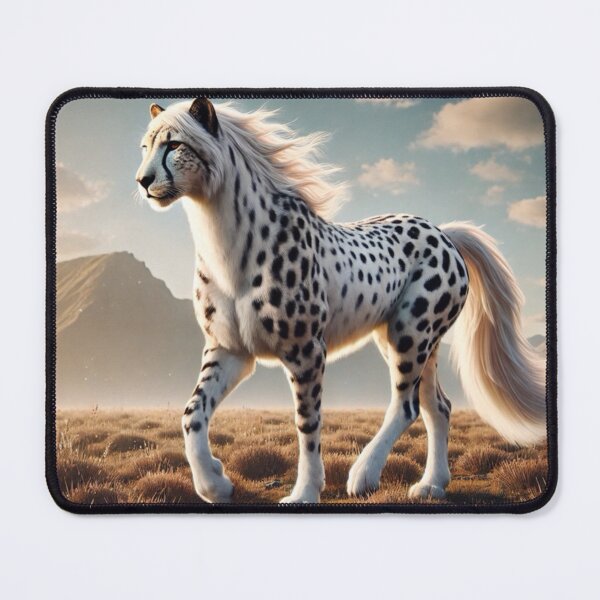 Item preview, Majestic Cheetah-White Stallion Hybrid in a Serene Landscape - Fantasy Digital Art designed and sold by FantasyHybrids.