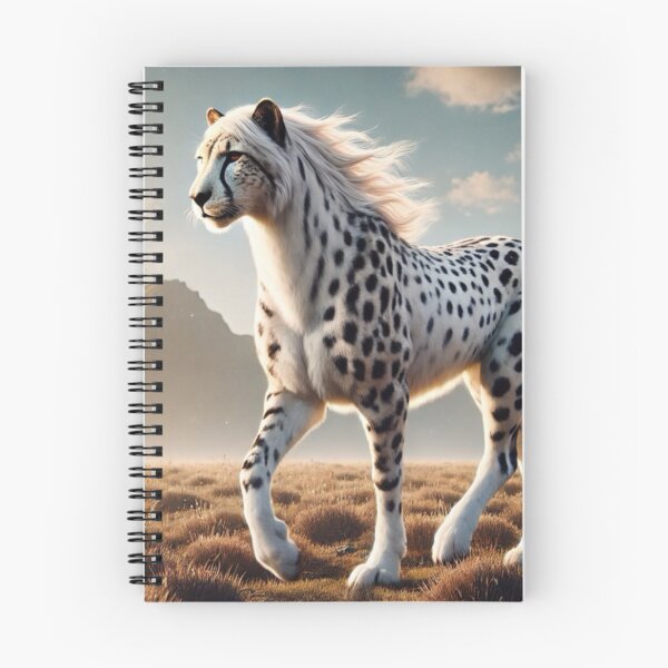 Item preview, Majestic Cheetah-White Stallion Hybrid in a Serene Landscape - Fantasy Digital Art designed and sold by FantasyHybrids.