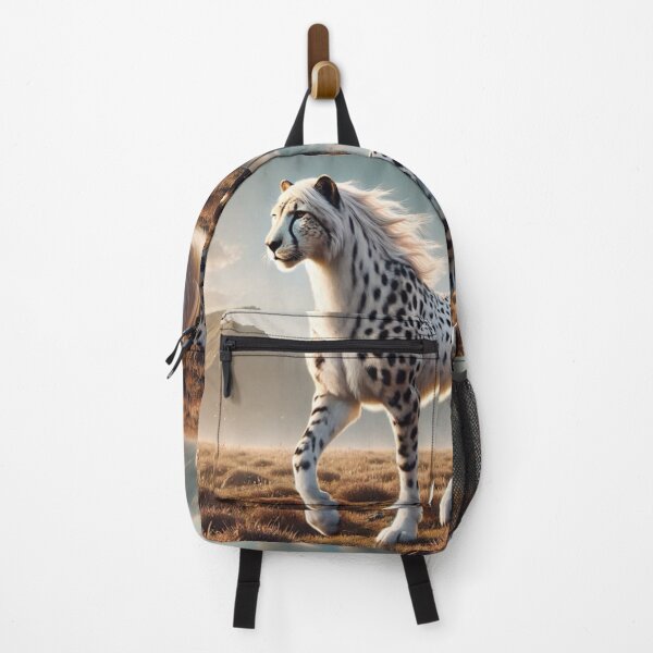 Item preview, Majestic Cheetah-White Stallion Hybrid in a Serene Landscape - Fantasy Digital Art designed and sold by FantasyHybrids.