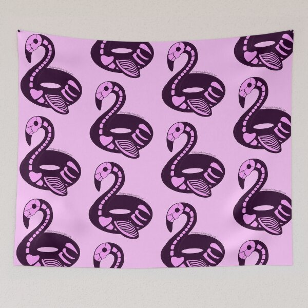 Item preview, Skeleton flamingo float  designed and sold by spookdoodle.co.