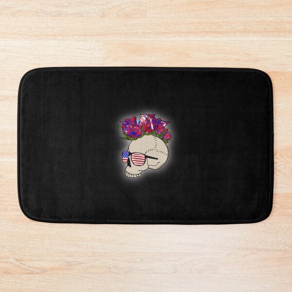 Item preview, American skull with rose mohawk  designed and sold by spookdoodle.co.
