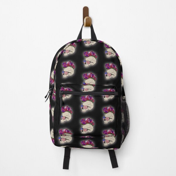 Item preview, American skull with rose mohawk designed and sold by spookdoodle.co.
