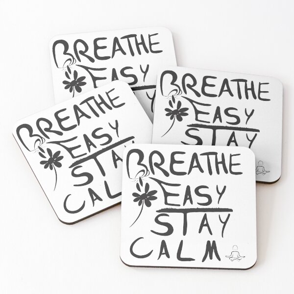 Item preview, Breathe Easy Stay Calm - Cute Positive Quotes designed and sold by ArtByHedwyn.