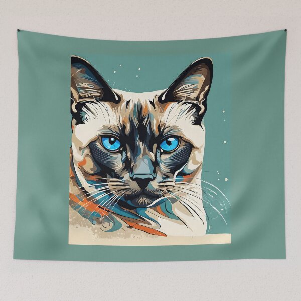 Item preview, Siamese Cat Face Art designed and sold by RhondaLily.