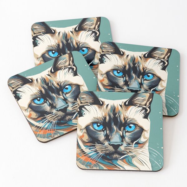 Item preview, Siamese Cat Face Art designed and sold by RhondaLily.