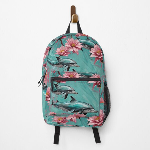 Item preview, Dolphins Pink Waterlilies designed and sold by IvaRenee.