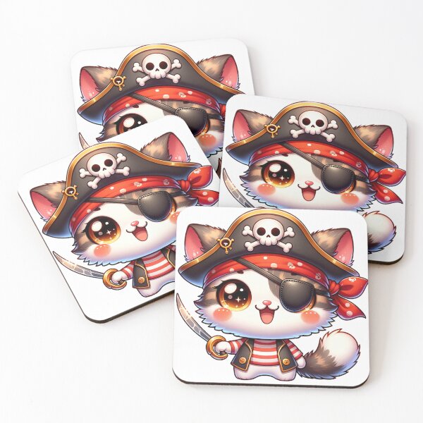 Item preview, Cute Kawaii Pirate Cat designed and sold by Redblackman.