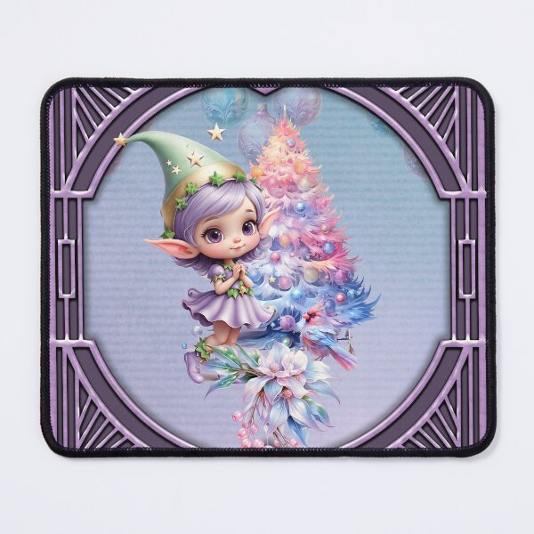 Item preview, Cute Christmas elf in delicate purple colors designed and sold by nicky2342.