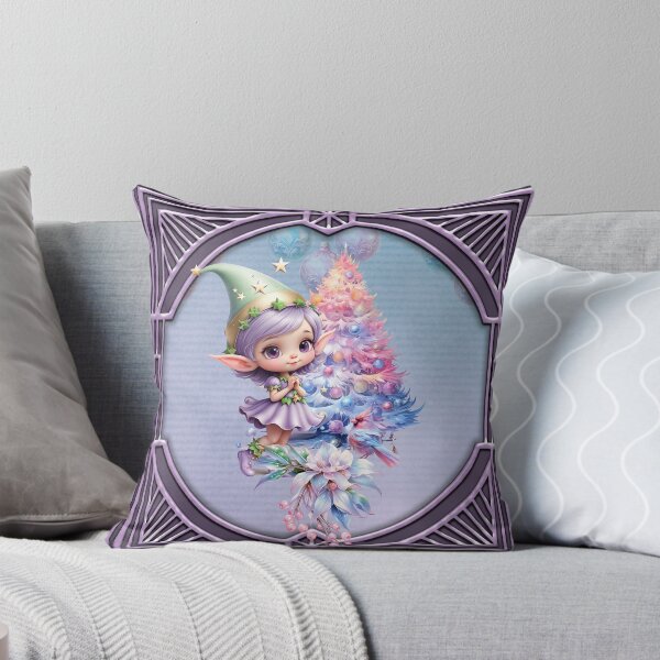 Item preview, Cute Christmas elf in delicate purple colors designed and sold by nicky2342.