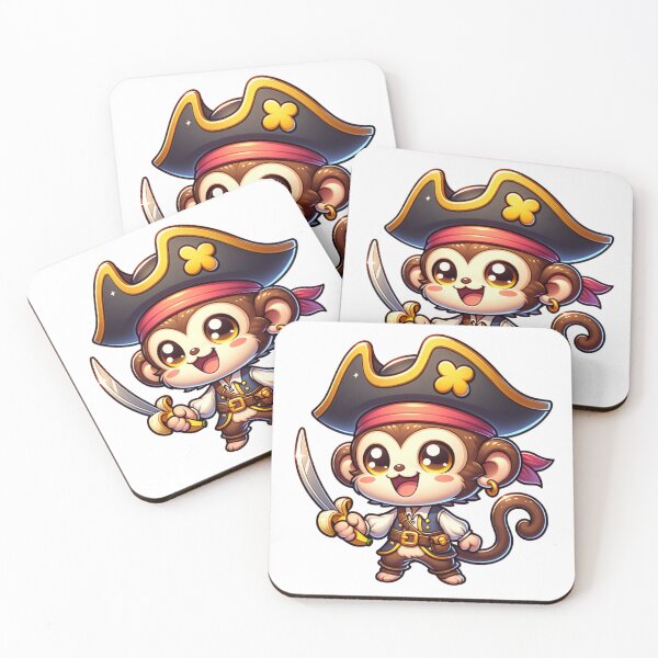 Item preview, Cute Kawaii Pirate Monkey designed and sold by Redblackman.
