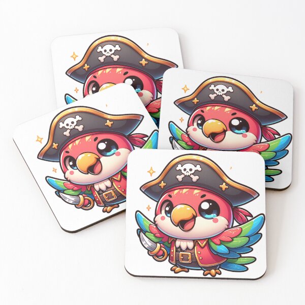 Item preview, Cute Kawaii Pirate Parrot designed and sold by Redblackman.