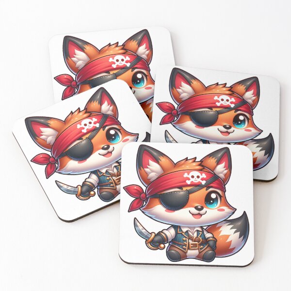 Item preview, Cute Kawaii Pirate Fox designed and sold by Redblackman.