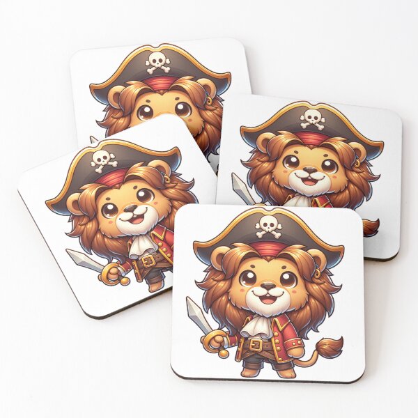 Item preview, Cute Kawaii Pirate Lion designed and sold by Redblackman.