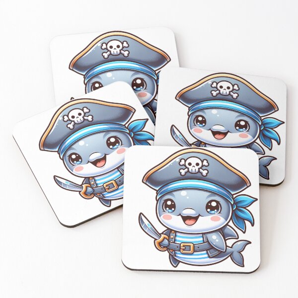 Item preview, Cute Kawaii Pirate Dolphin designed and sold by Redblackman.
