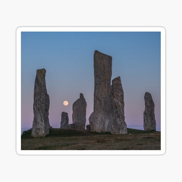 Callanish and full moon rising Sticker
