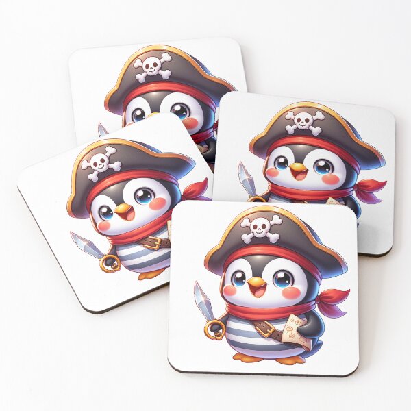 Item preview, Cute Kawaii Pirate Penguin designed and sold by Redblackman.