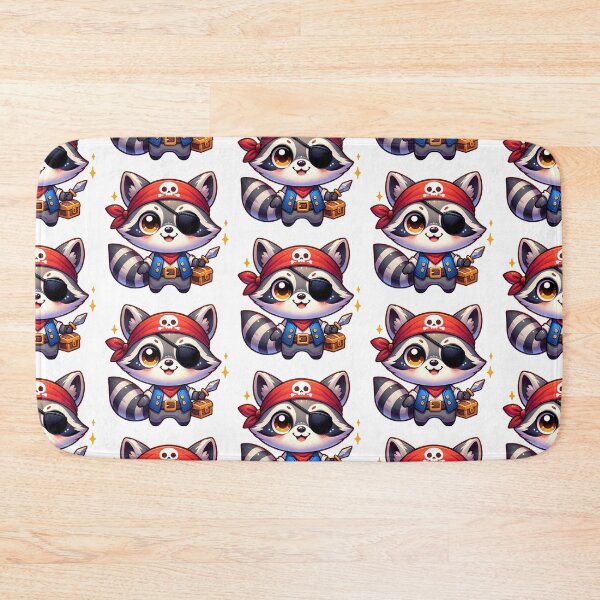 Item preview, Cute Kawaii Pirate Baby Raccoon designed and sold by Redblackman.