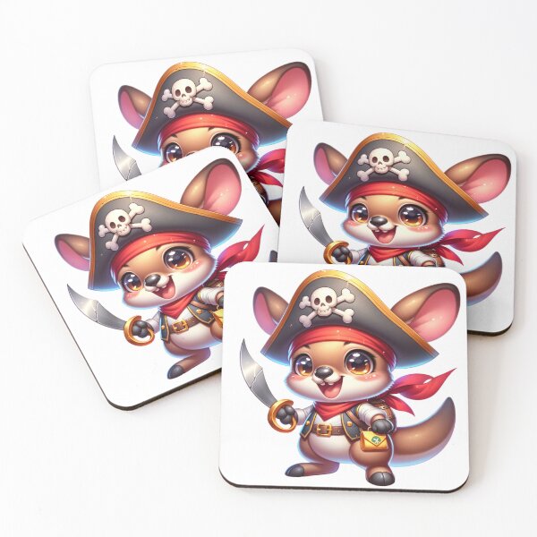 Item preview, Cute Kawaii Pirate Baby Kangaroo designed and sold by Redblackman.