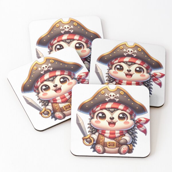 Item preview, Cute Kawaii Pirate Baby Hedgehog designed and sold by Redblackman.