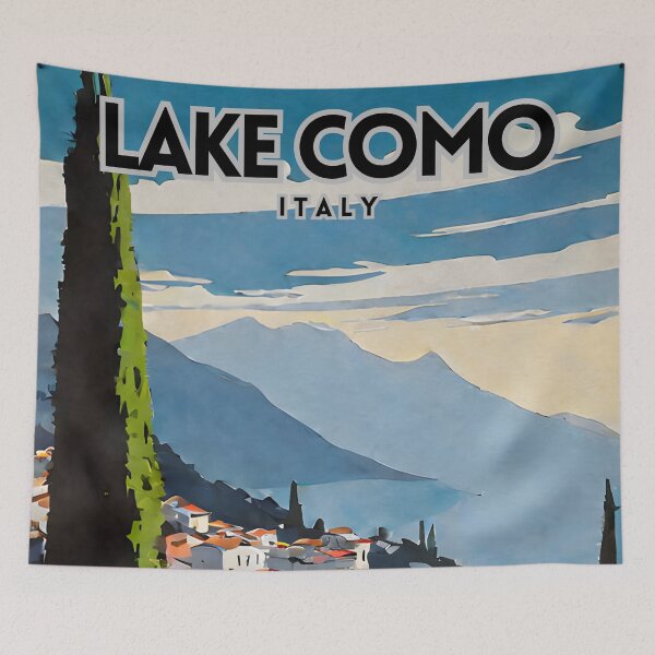 Item preview, Lago di Como Italia Retro Travel Art designed and sold by ZionPosteria.