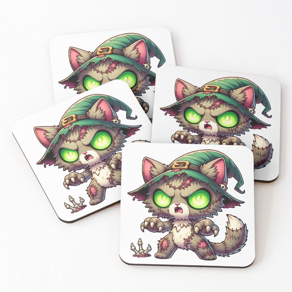 Item preview, Cute Kawaii Zombie Halloween Horror Cat designed and sold by Redblackman.