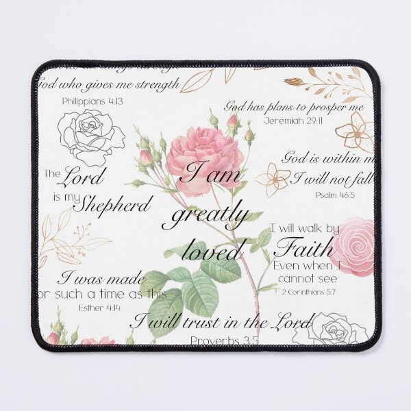 Item preview, Positive affirmations Christian inspirational Bible verses roses flowers butterfly designed and sold by Inktown.