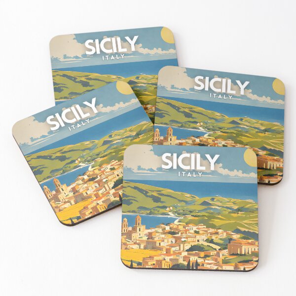 Item preview, Sicily Italia Travel Art Poster designed and sold by ZionPosteria.