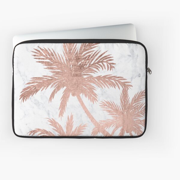 Item preview, Tropical simple rose gold palm trees white marble designed and sold by GirlyTrend.