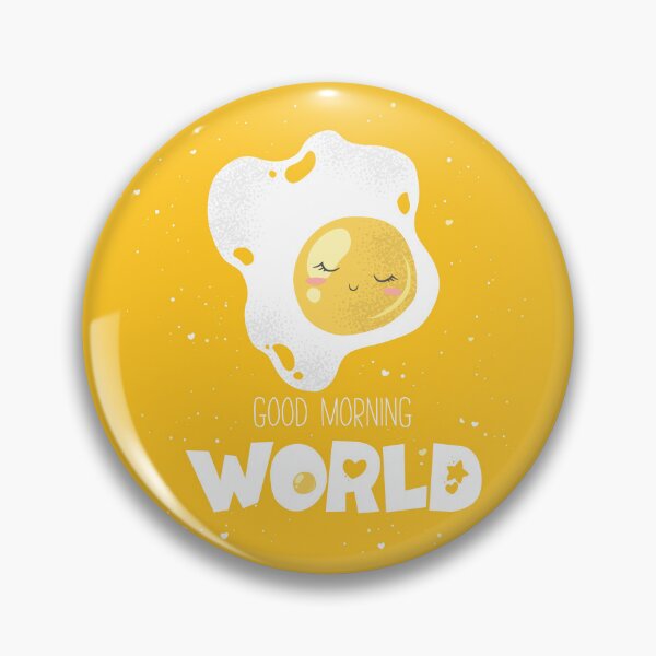 Item preview, Cute cartoon egg and lettering Good Morning World designed and sold by DarianaArt.