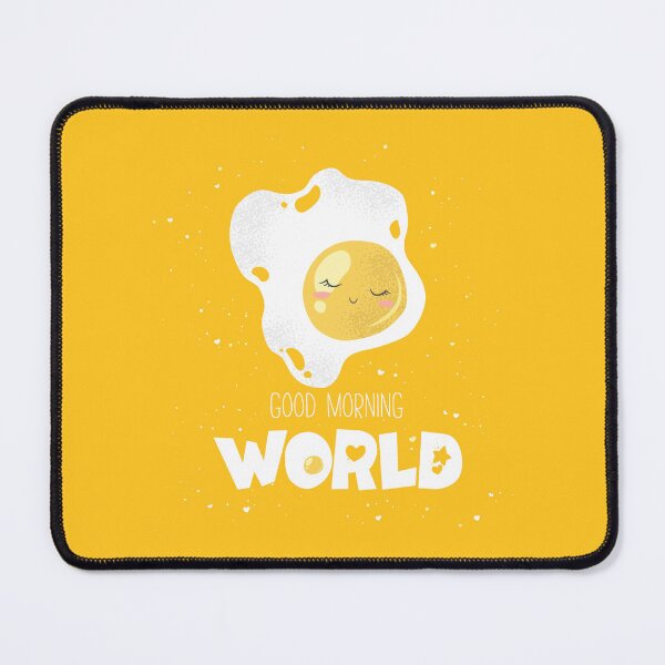 Item preview, Cute cartoon egg and lettering Good Morning World designed and sold by DarianaArt.