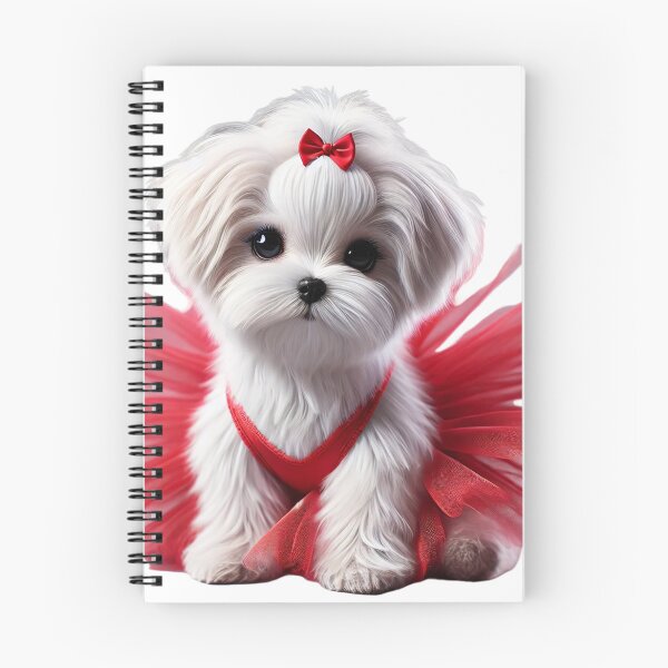Item preview, Adorable Maltese puppy in a red lace tutu designed and sold by toypoodlemom.
