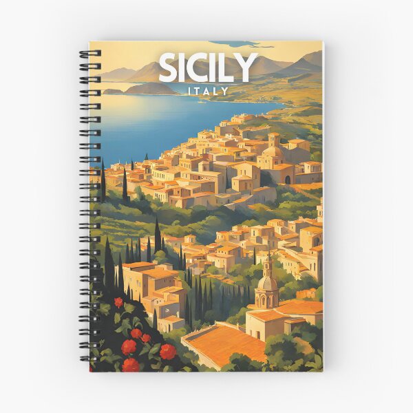 Item preview, Sicily Italy Retro Travel Art Poster designed and sold by ZionPosteria.